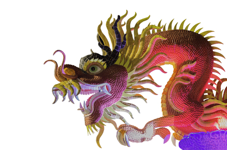 Dragon statue isolated on the white backgroundの写真素材