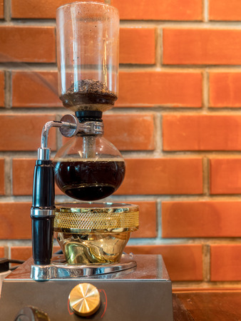 Siphon vacuum coffee maker, preparationの写真素材