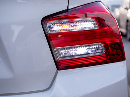 Closeup of a taillight on a modern carの写真素材