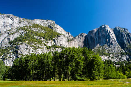 Yosemite Valley is a glacial valley in Yosemite National Park in the western Sierra Nevada mountains of Californiaの写真素材