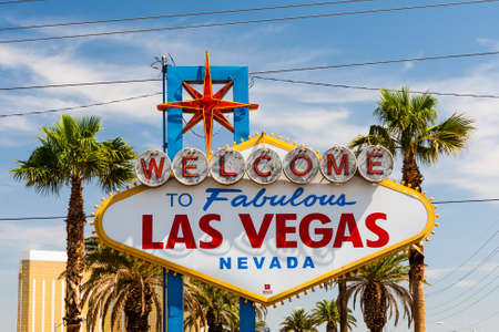 The Welcome to Fabulous Las Vegas sign is a Las Vegas landmark funded in May 1959 and erected soon after by Western Neon.のeditorial素材