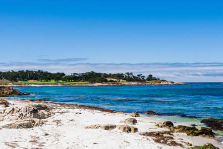 The 17 Mile Drive is a scenic road through Pacific Grove and Pebble Beach in Big Sur, Monterey, California, USA.の写真素材