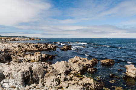 Foto per The 17 Mile Drive is a scenic road through Pacific Grove and Pebble Beach in Big Sur, Monterey, California, USA. - Immagine Royalty Free