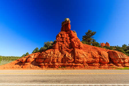 Unique vermilion-colored rock formation and stands of Ponderosa pines make the canyon exceptionally scenic.の写真素材