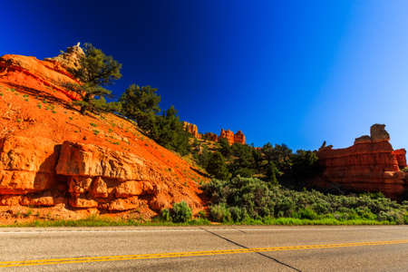 Unique vermilion-colored rock formation and stands of Ponderosa pines make the canyon exceptionally scenic.の写真素材