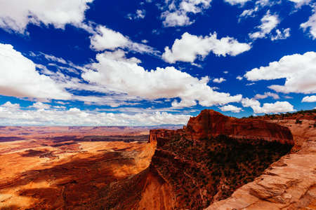 Canyonlands National Park is a National Park located in southeastern Utah. It preserves a colorful landscape eroded into countless canyons, mesas, and buttes by the Colorado River and the Green River.の写真素材