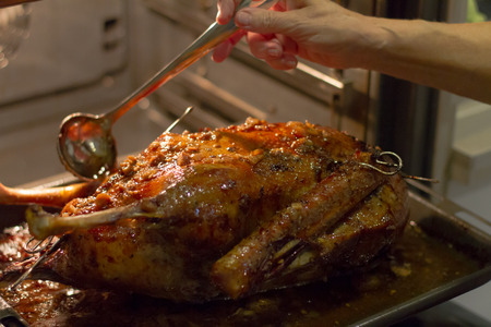 Baked Christmas Gooseの写真素材