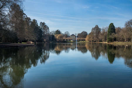 Beautiful Lake Of SchÃ¶nwasserpark Krefeldの写真素材