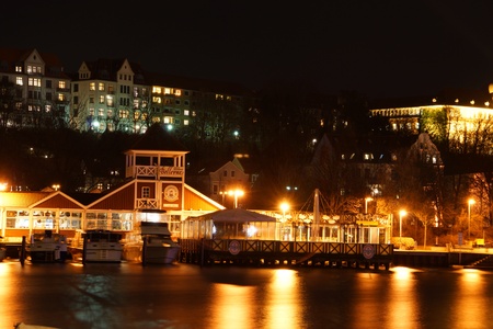 The Flensburg Port with Bellevue and Goethe Schoolのeditorial素材