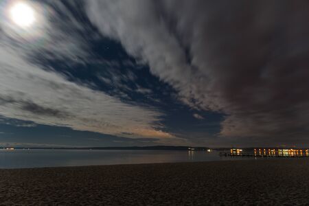 One Night at the beach in winter at Eckernfoerdeの写真素材
