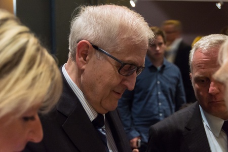 Rainer Bruederle, the leading candidate for the FDP during an election campaign meeting of the FDP in Kiel in the Hallのeditorial素材