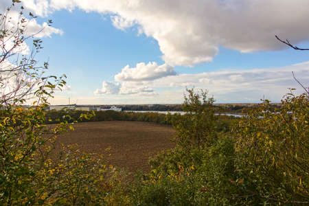 The Rader Viaduct with the highway A7 on it near Rendsburg over the Kiel Canalの写真素材