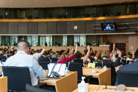 Inside the European Parliament - Brussels, Belgiumのeditorial素材