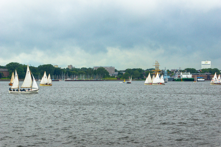 A Regatta escort tour on a navy ship on the occasion of a sailing regatta for the Kieler Woche 2013のeditorial素材