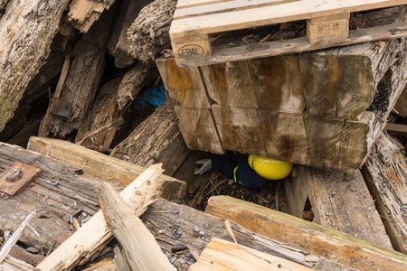 Ruins and forests site for training future rescue dogs at the Federal Agency for Technical Reliefのeditorial素材