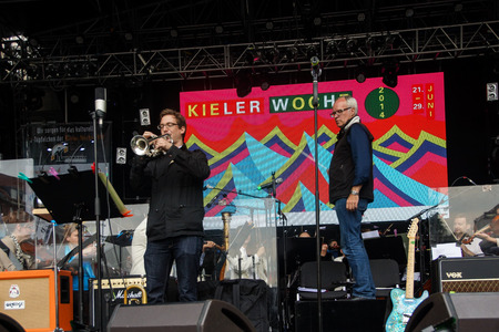 Kiel, Germany  27nd June, 2014  Rock meets Classic at the Kieler Woche 2014 with André Schoch, Emily Intsiful from  The Voice of Germany  and Chris Thompson fromer Voice of Manfred Mannのeditorial素材