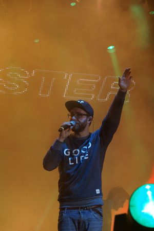 The musican Mark Forster is giving a concert on the NDR Stage during the Kieler Woche 2014のeditorial素材