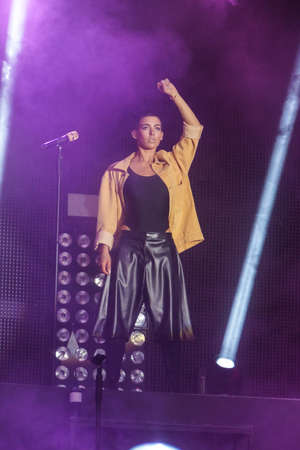 Kiel, Germany  29nd June, 2014  The Band Frida Gold is performing on the NDR 2 Stage during the Kieler Woche 2014 のeditorial素材