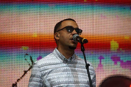 Kiel, Germany  29nd June, 2014  The artist Larsito, formaly Member of Culcha Candela, is performing on the NDR 2 Stage during the Kieler Woche 2014 のeditorial素材