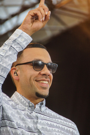 Kiel, Germany  29nd June, 2014  The artist Larsito, formaly Member of Culcha Candela, is performing on the NDR 2 Stage during the Kieler Woche 2014 のeditorial素材