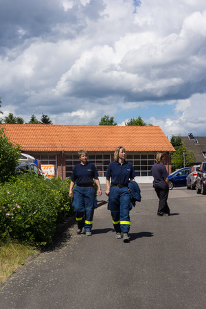 Ruins and forests as training ground for future rescue dogs at the Federal Agency for Technical Reliefのeditorial素材
