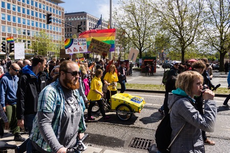 Impressions from the Christopher Street Day 2015 in Kiel Germanyのeditorial素材