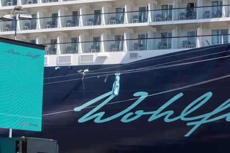 Kiel, Germany. 5th June, 2015. Impressions from the christening of the TUI Ship "Mein Schiff 4" with fromer swimmer Franziska van Almsick as godmotherのeditorial素材