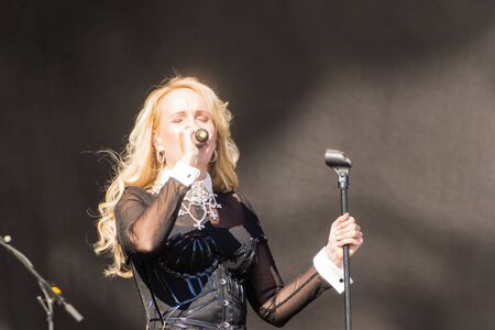 Kiel, Germany. 5th June, 2015. The musician Kristina Bach is performing at the christening of the TUI Ship "Mein Schiff 4"のeditorial素材