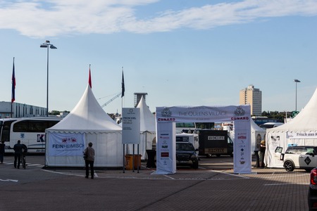 Kiel, Germany. 11th July, 2015. The cruise ships AIDAcara and Queen Elisabeth are visiting Kielのeditorial素材
