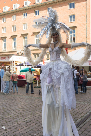 Kiel, Germany - June 18nd 2016: Impressions of the first Day of the Kieler Woche 2016 with the Grand Opening by the German vice-chancellor Sigmar Gabriel and a Demonstrationのeditorial素材