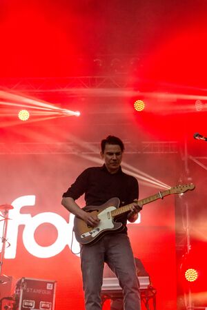 Kiel, Germany - June 25th 2016: The Band "Stanfour" performs on the Hoern Stage during the Kieler Woche 2016のeditorial素材