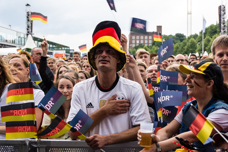 Kiel, Germany - June 26th 2016: Public Viewing of the Football Match Germany - Slovakia during the Kieler Week 2016のeditorial素材