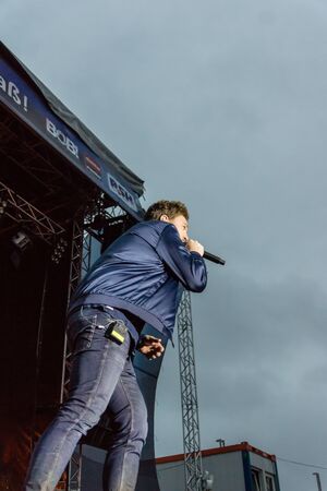 Kiel, Germany - June 25th 2016: The Band "Stanfour" performs on the Hoern Stage during the Kieler Woche 2016のeditorial素材