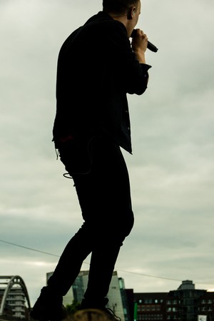 Kiel, Germany - June 19th 2016: The singersongwriter Joris  performs with his band on the HÃ¶rn stage during the Kieler Woche 2016のeditorial素材