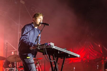 Kiel, Germany - June 25th 2016: The Band "Stanfour" performs on the Hoern Stage during the Kieler Woche 2016のeditorial素材