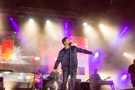 Kiel, Germany - June 25th 2016: The Band "Stanfour" performs on the Hoern Stage during the Kieler Woche 2016のeditorial素材