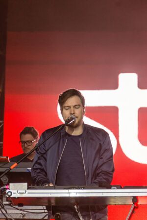 Kiel, Germany - June 25th 2016: The Band "Stanfour" performs on the Hoern Stage during the Kieler Woche 2016のeditorial素材