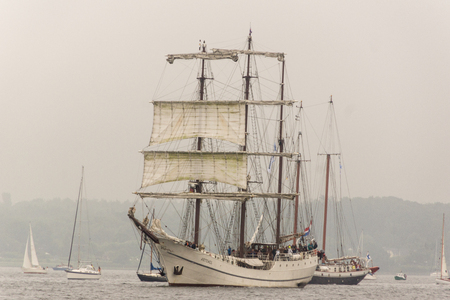 Kiel, Germany - June 25th 2016: Impressions of the Tall Ship Parade during the Kiel Week 2016のeditorial素材