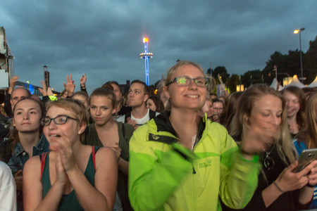 Kiel, Germany - June 24th 2016: The Band Jupiter Jones plays during the Kieler Week 2016のeditorial素材