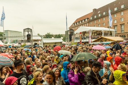 Kiel, Germany - June 24th 2016: Classic-Open-Air-Concert "Soul meets Classic" with Max Mutzke, Alexandra Korolliuk, Philharmonic Orchestra Kiel  and GMD  Georg Fritzsch during the Kieler Woche 2016のeditorial素材