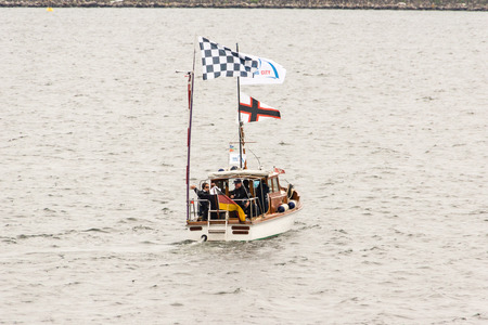 Kiel, Germany - May 29th 2016: Preparings for the start of the semi-final of the Red Bull Foiling Generationのeditorial素材