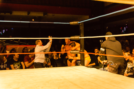 Kiel, Germany. 15th October, 2016. Former TNA-Star Doug Williams wins the Maximum Championship from "The supreme Swede" Steinboltのeditorial素材