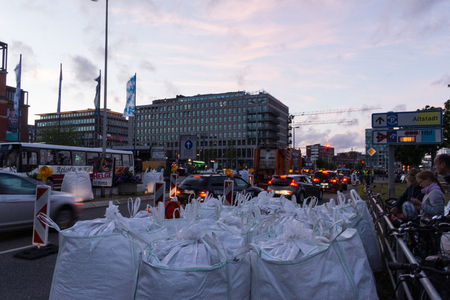 KIEL, GERMANY - June 16 2017:  Safety measures and police controlls during the Kieler Woche 2017のeditorial素材