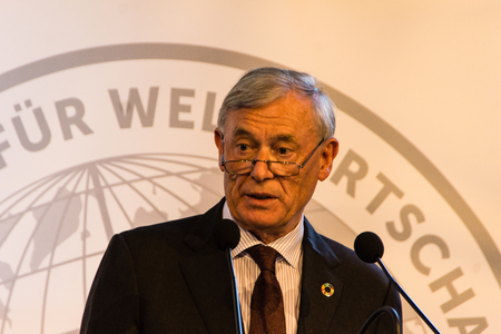 KIEL, GERMANY - June 18 2017: The Awarding of the Global Economy Prize 2017 from the Kiel Institut for the World Economy during the Kieler Woche 2017のeditorial素材