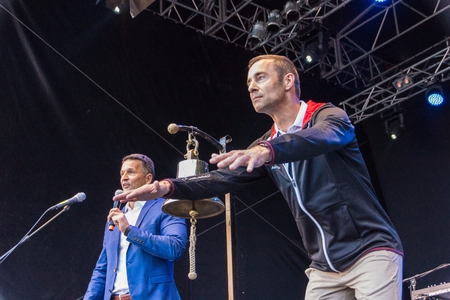 Kiel, Germany - June 17nd 2017: Impressions of the first Day of the Kieler Woche 2017 with the Grand Opening by famous German TV Host Kai Pflaumeのeditorial素材