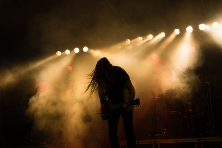 Kiel, Germany - June 18th 2017: The AC/DC Tribute Band Bon Scott is performing during the Kieler Woche 2017のeditorial素材