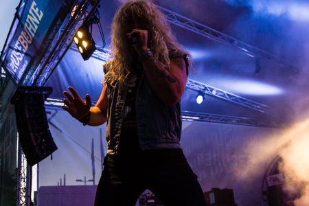 Kiel, Germany - June 18th 2017: The AC/DC Tribute Band Bon Scott is performing during the Kieler Woche 2017のeditorial素材