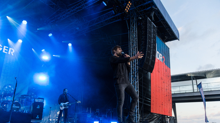 KIEL, GERMANY - June 16 2017: The singersongwriter Max Giesinger is performing on the NDR BÃ¼hne...
