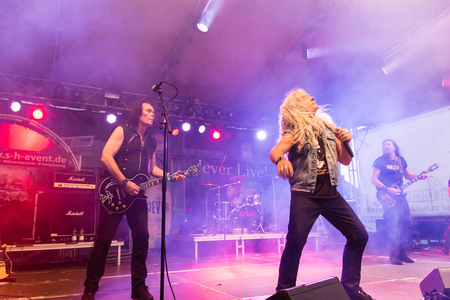 Kiel, Germany - June 18th 2017: The AC/DC Tribute Band Bon Scott is performing during the Kieler Woche 2017のeditorial素材