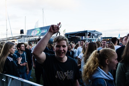 KIEL, GERMANY - June 17 2017:  DJ Beauty and the Beats on the Radio BOB! Camp during the Kieler Woche 2017のeditorial素材